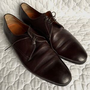 SANTONI Men\'s Dark Brown Leather Oxfords Lace Up MADE IN ITALY Size 10.5D Worn 1x SANTONI Fashion Sneakers Shoes 10.5 D Dark Brown  main image 3